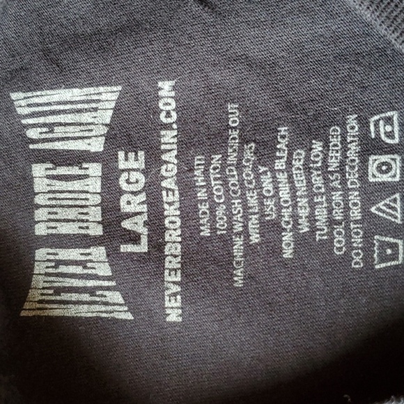Never Broke Again Black SS tee shirt size Large 100 % cotton - Picture 2 of 4